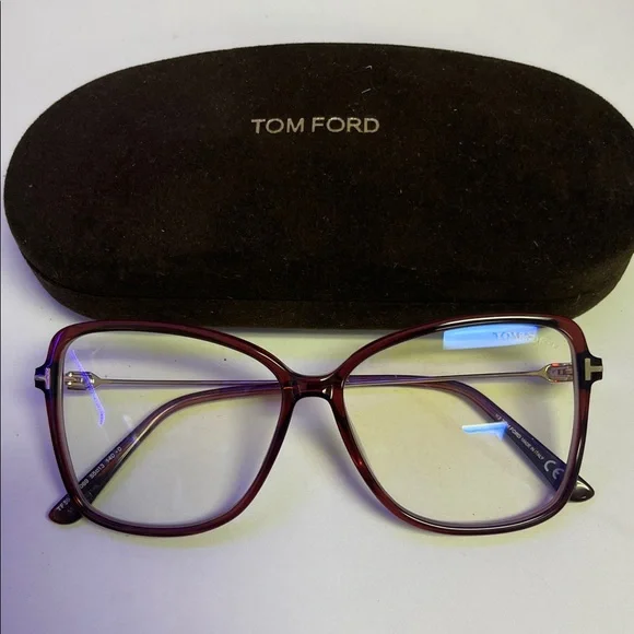 TOM FORD 55MM Blue Block Butterfly Eyeglasses - Picture 4 of 4